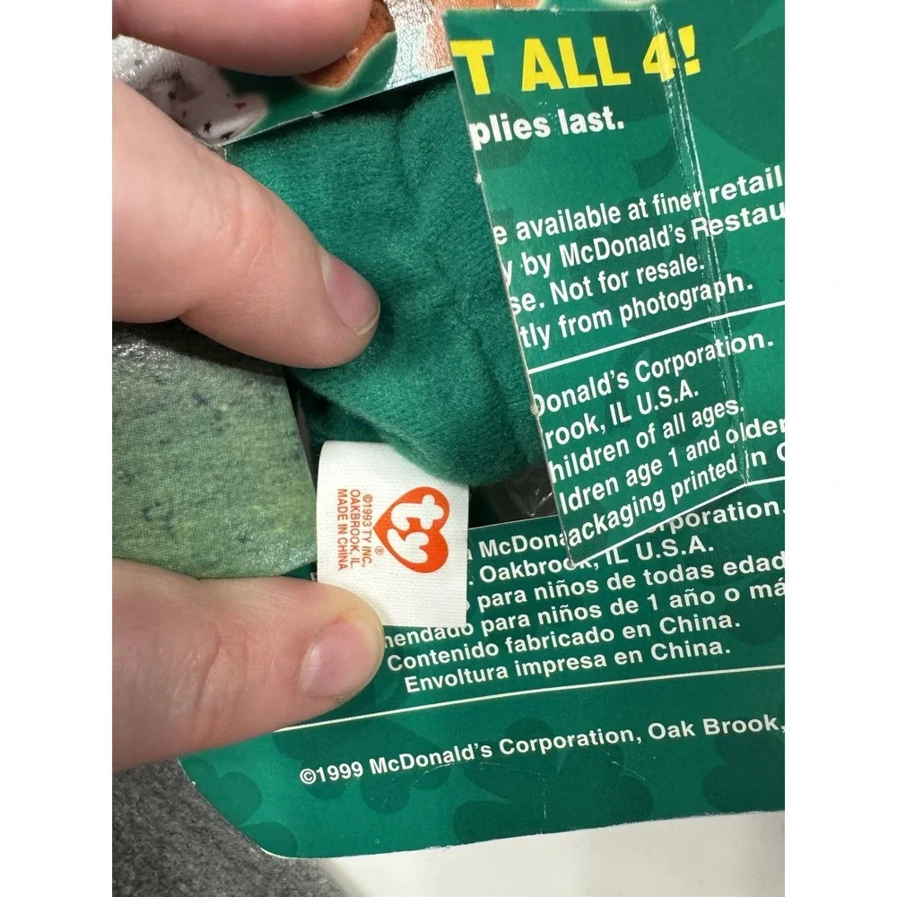 McDonald's TY Beanie Babies 4-Pack — Maple, Glory, Britannia & Erin — Tag Errors